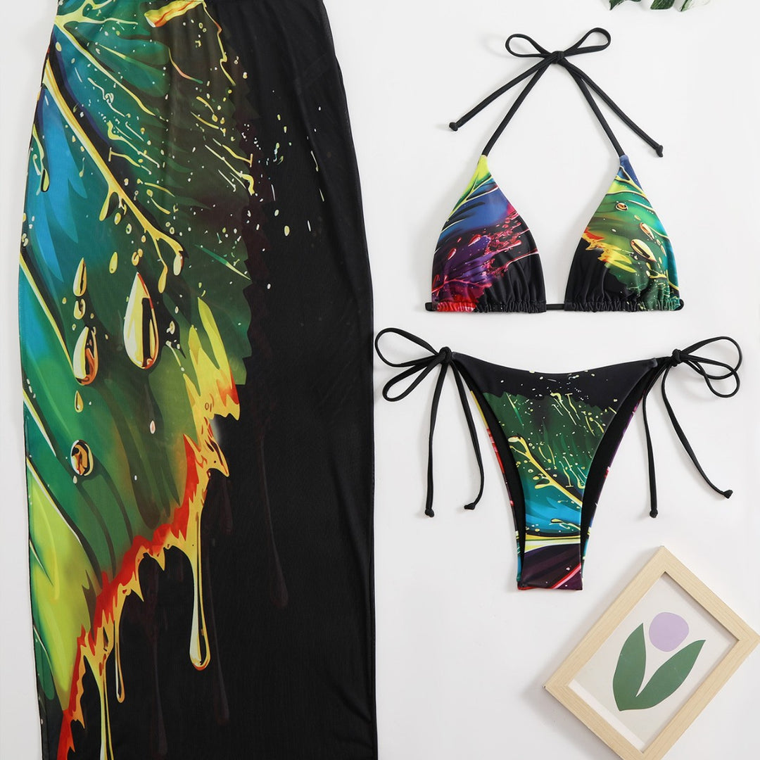 Damen Bikini-Set mit länglichem Rock EB
