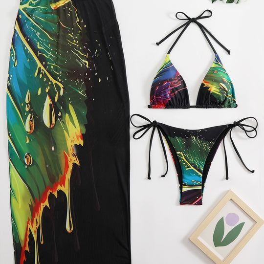 Damen Bikini-Set mit länglichem Rock EB