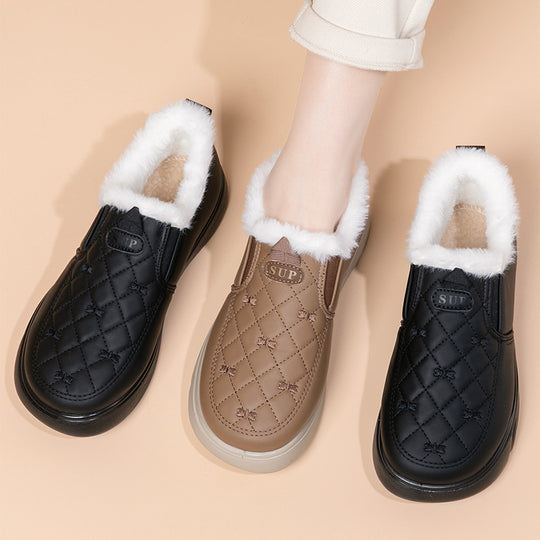 Damen Bequeme und warmgefütterte Slip-On Freizeitschuhe EB