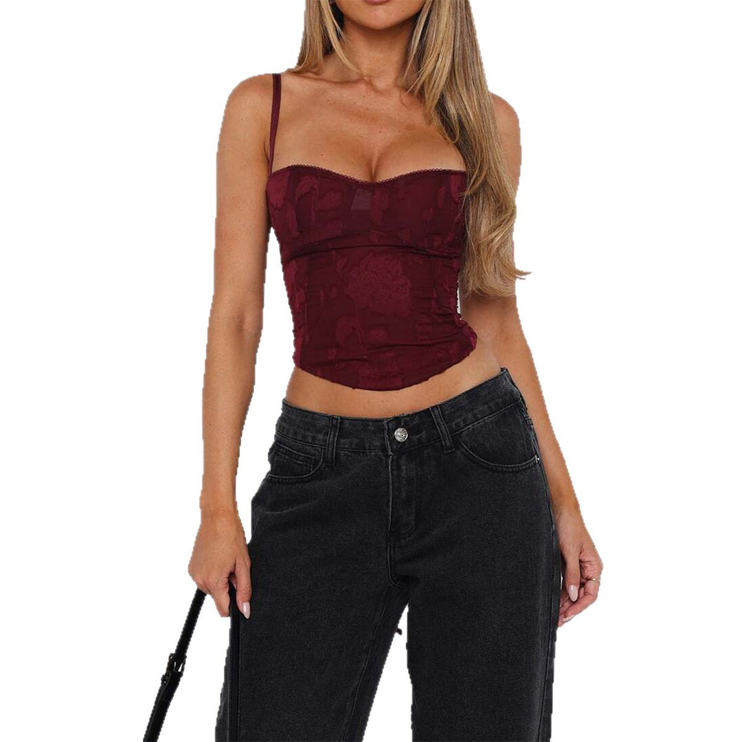 Damen Korsett-Top mit floralem Muster und figurbetontem Schnitt EB