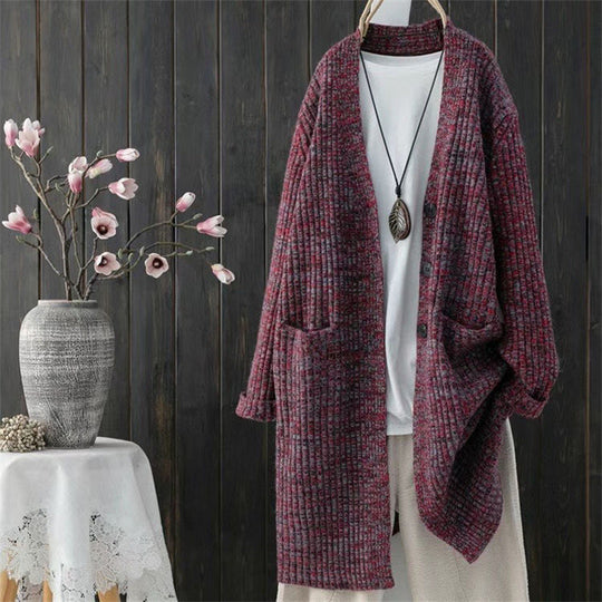 Damen Strickjacke mit durchgehendem Knopfverschluss und lässigem Schnitt EB