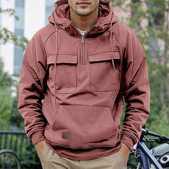 Herren modische Kapuzenjacke mit praktischen Taschen EB