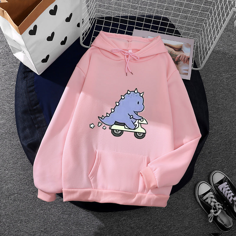 Damen nan Kapuzenpullover im Relaxed-Fit mit botanischer Frucht-Illustration und Kängurutasche EB
