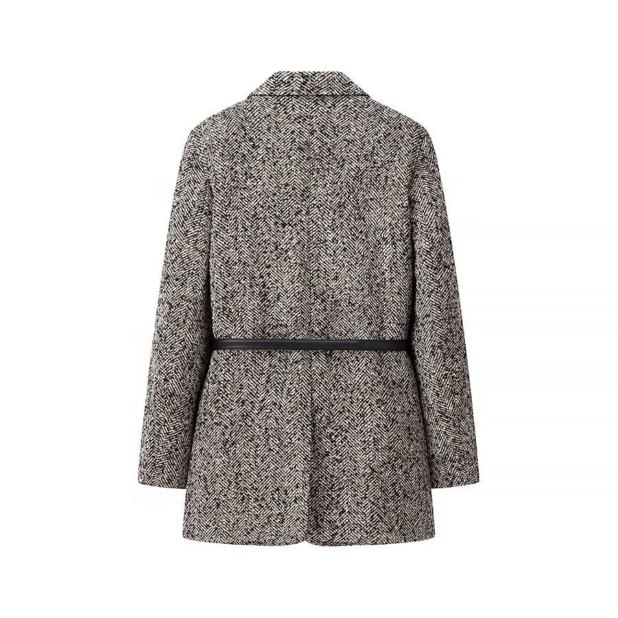 Damen Elegante Wollblazerjacke mit Taillengürtel EB
