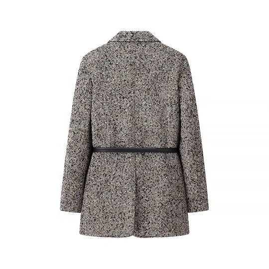 Damen Elegante Wollblazerjacke mit Taillengürtel EB