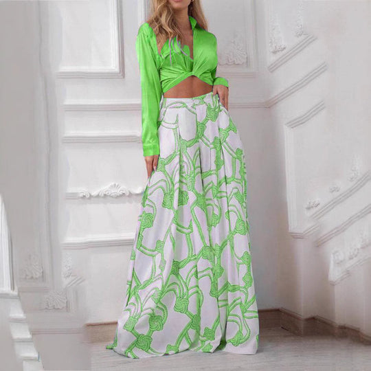 Damen Langes, ärmelloses Kleid mit elegantem Crop-Top und Rock EB