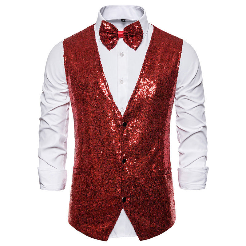 Herren eleganter Paillettenblazer mit passendem Fliege EB