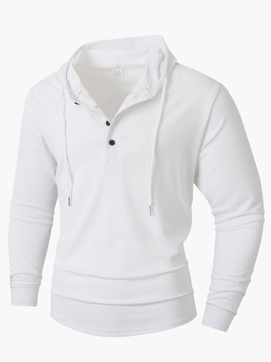 Herren Hoodie mit knöpfbarem Kragen und Kordelzug EB