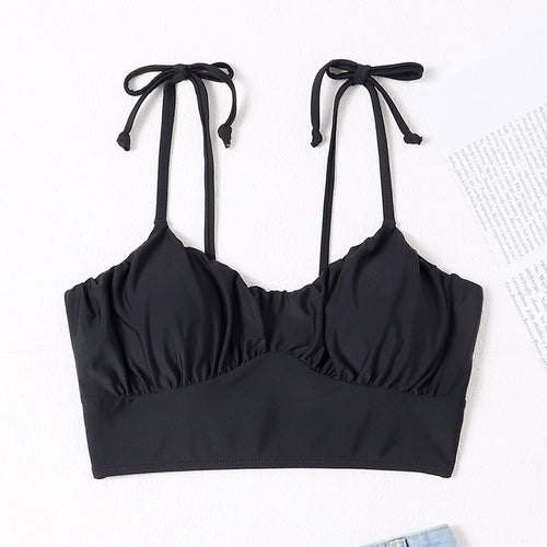 Damen Bikini-Top mit gerafftem Design und schmalen Trägern EB