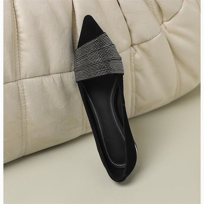 Damen elegante spitze Slipper mit funkelnder Strassverzierung EB