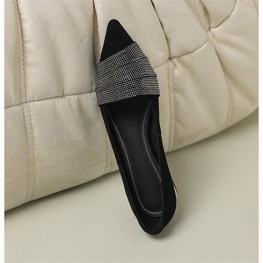 Damen elegante spitze Slipper mit funkelnder Strassverzierung EB