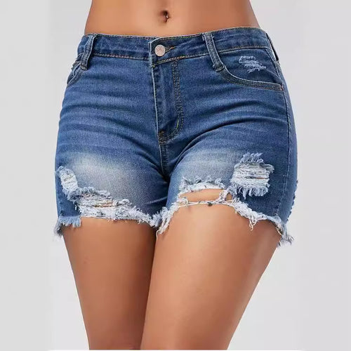 Damen Destroyed Denim Shorts EB