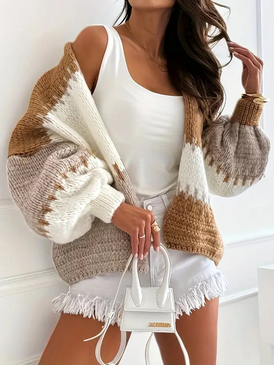 Damen farbenfroher Strickcardigan EB