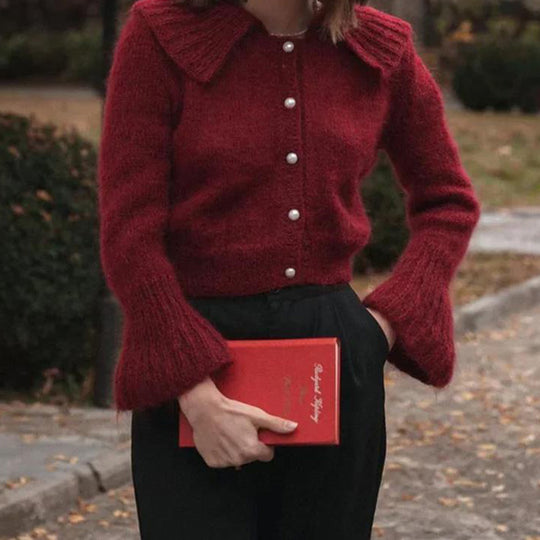 Damen Strickjacke mit weiten Ärmeln und strukturiertem Muster EB