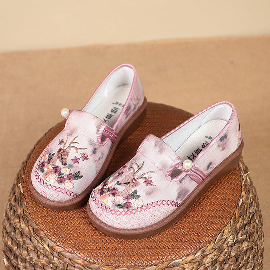 Damen modische Hausschuhe mit stilvollem Blumenornament und elastischem Gummizug EB