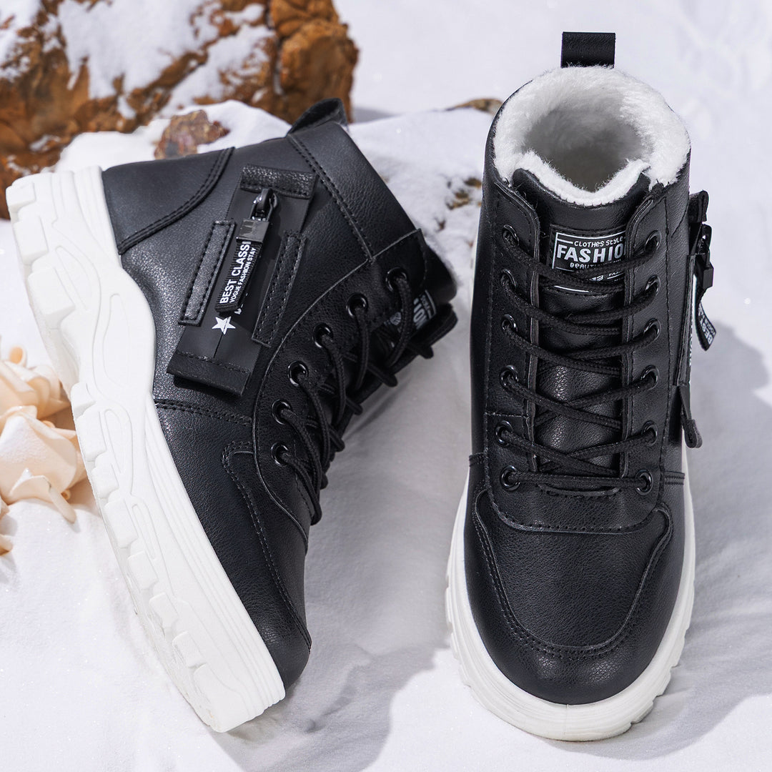 Damen Modische Winterboots mit Warmfutter und rutschfester Sohle EB