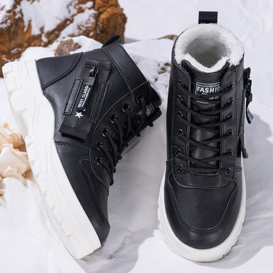 Damen Modische Winterboots mit Warmfutter und rutschfester Sohle EB