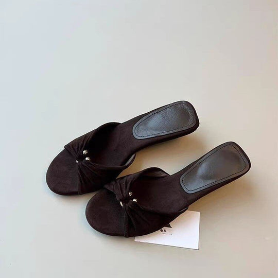 Damen Pantoletten mit elegantem Knoten-Design und komfortabler Fußbettgestaltung EB