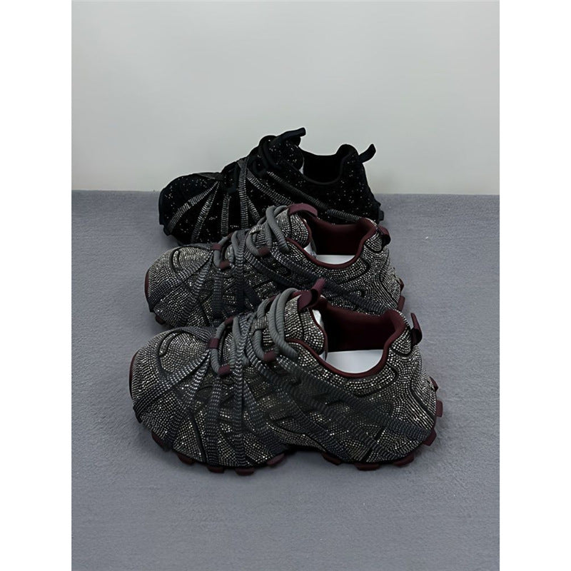 Damen modische Sneaker mit elegantem Strassdesign EB