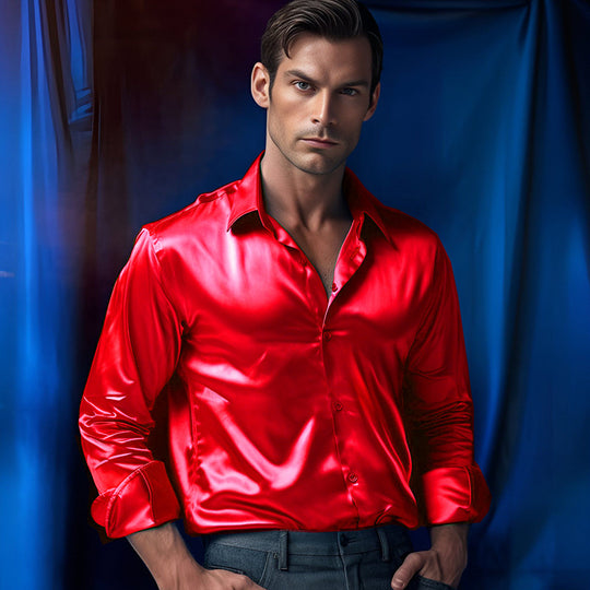 Herren elegante und glänzende Hemd EB