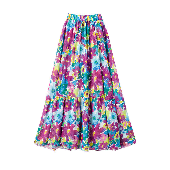 Damen Bikiniset mit voluminösen Rüschendetails und fließendem Maxi-Rock EB