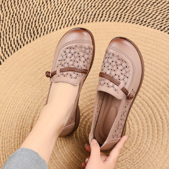 Damen Komfortable und modische Ballerinas mit perforiertem Design EB