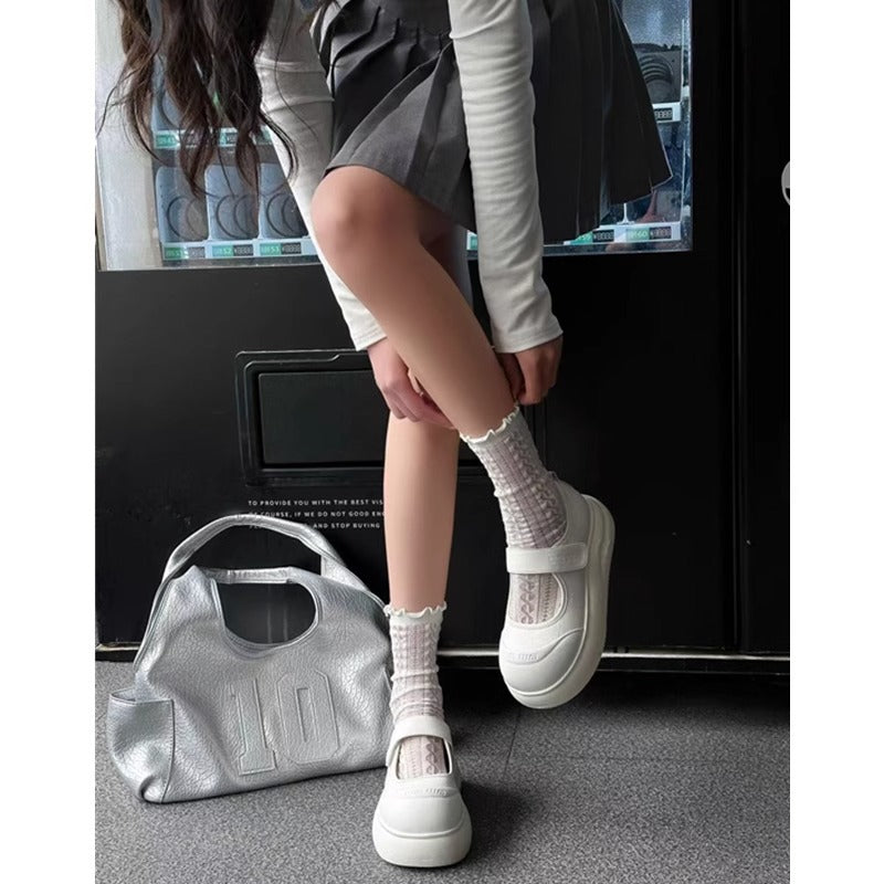 Damen Sportliche Plateau-Sneaker mit verstellbarem Klettverschluss und stylischem Obermaterial EB