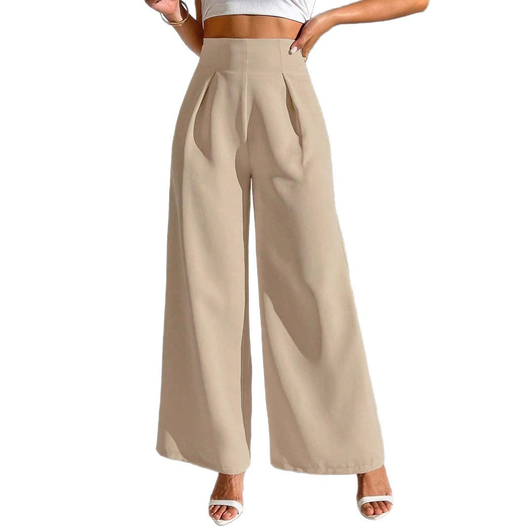 Damen Weite Palazzo-Hose mit elegantem Schnitt und hohen Taillenbund EB