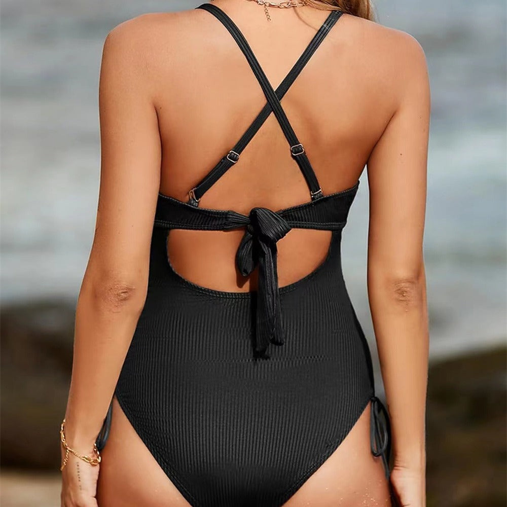 Damen Einteiliger Badeanzug mit modischem Cut-Out und verstellbaren Trägern EB