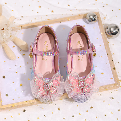 Damen Glitzernde Ballerinas mit Blumenmotiv EB