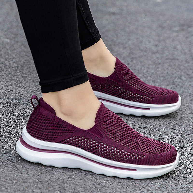 Damen Slip-On Sneakers aus atmungsaktivem Mesh mit komfortabler Sohle EB