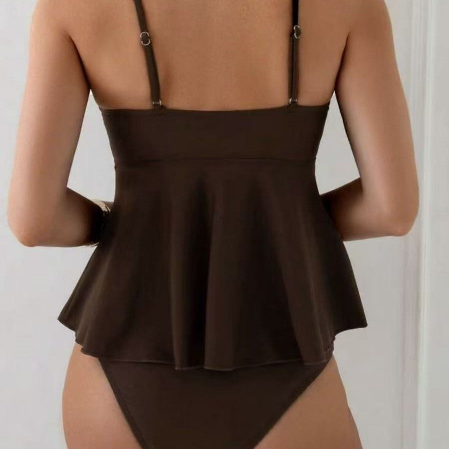 Damen Tankini mit verspieltem Rüschendesign und elegantem Muscheldetail EB