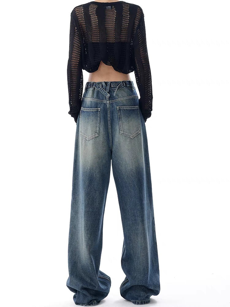 Damen Modische und luftige Strickjacke mit Knopfleiste EB