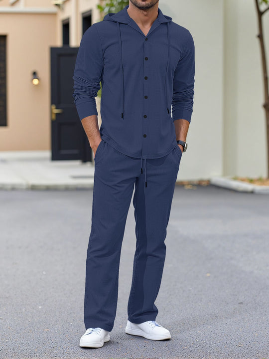 Herren lässiges Kapuzenshirt mit praktischen Taschen und Jogginghose EB