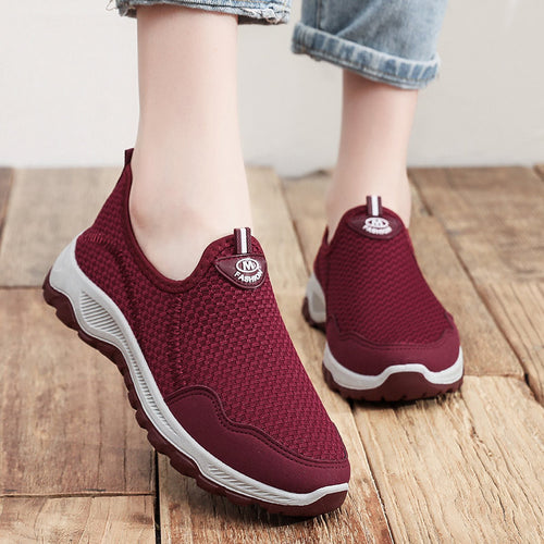 Damen Komfortable Mesh Slip-On Sneakers mit flexibler Laufsohle EB