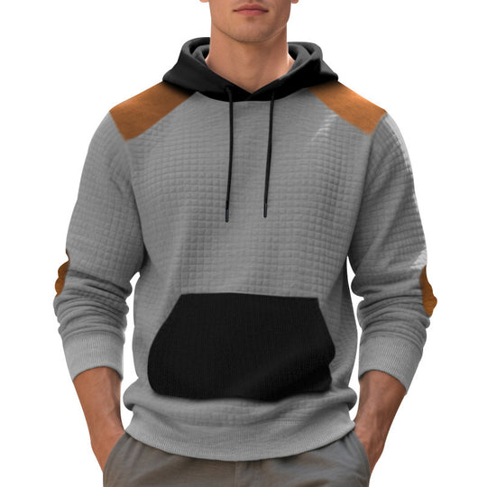 Herren modischer Kapuzenpullover mit strukturiertem Design und praktischen Taschen EB