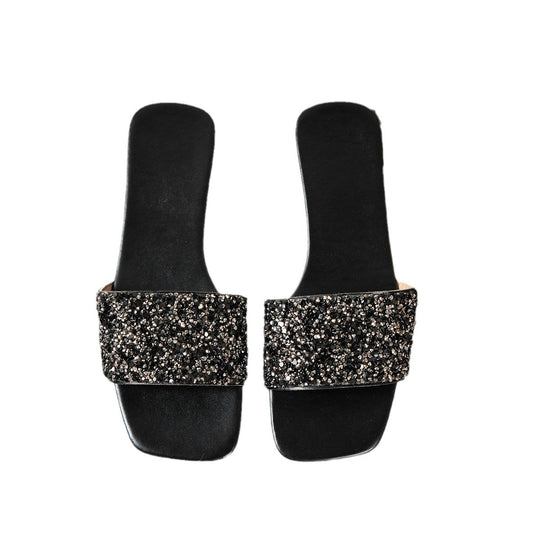 Damen Glamouröse Riemensandalen mit funkelnden Strassdetails EB