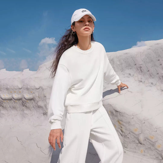 Damen nan Oversize-Sweatshirt und weite Loungehose Set mit Tunnelzug, dezenter Nahtführung und elastischen Bündchen EB