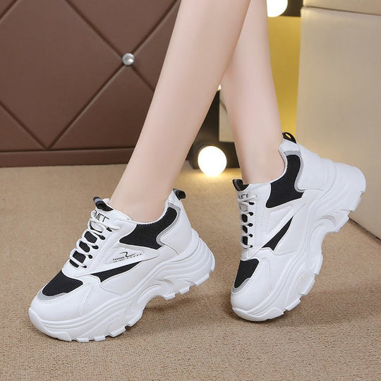 Damen modische chunky Sneakers mit dämpfender Sohle und atmungsaktivem Obermaterial EB