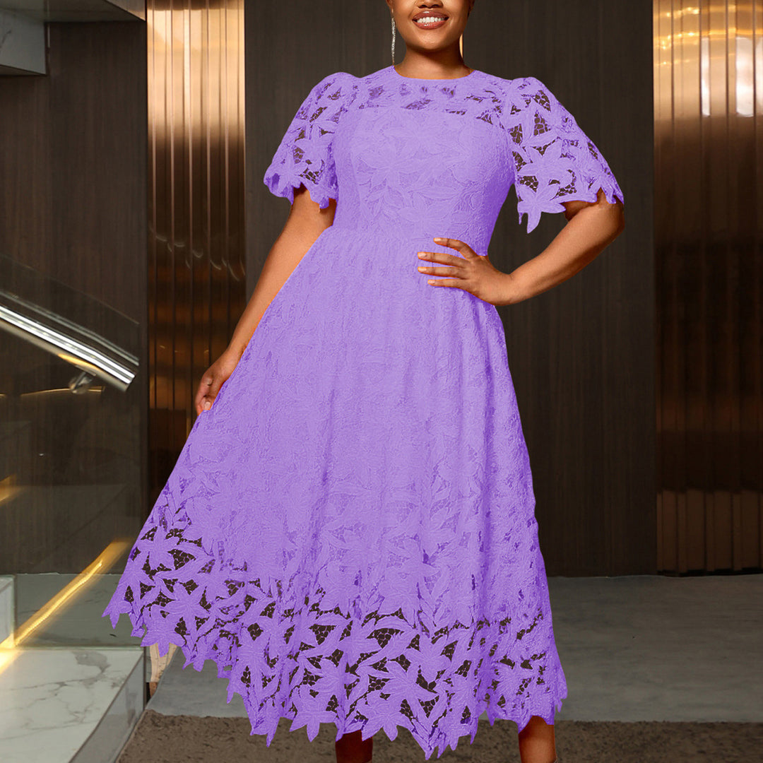 Damen Spitzen-Maxikleid mit floralem Design EB