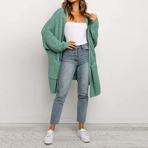 Damen Großer Strickcardigan mit weitem Schnitt und tiefen Taschen EB