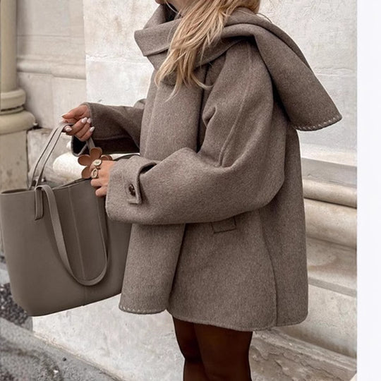 Damen Übergrößen Wollmantel mit modischem Schnitt und praktischen Taschen EB