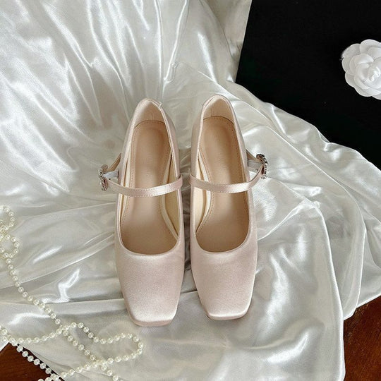 Damen elegante Ballerinas mit Schmuckdetail EB