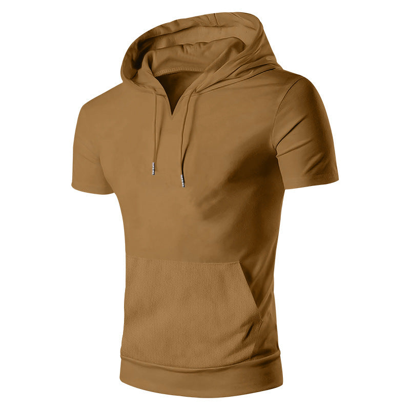 Herren lässiges Kapuzenshirt mit V-Ausschnitt und praktischer Bauchtasche EB