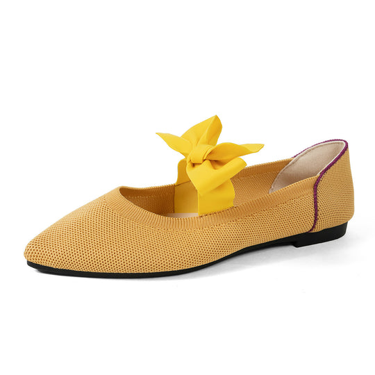 Damen spitzen Ballerinas mit eleganter Schleifenapplikation EB