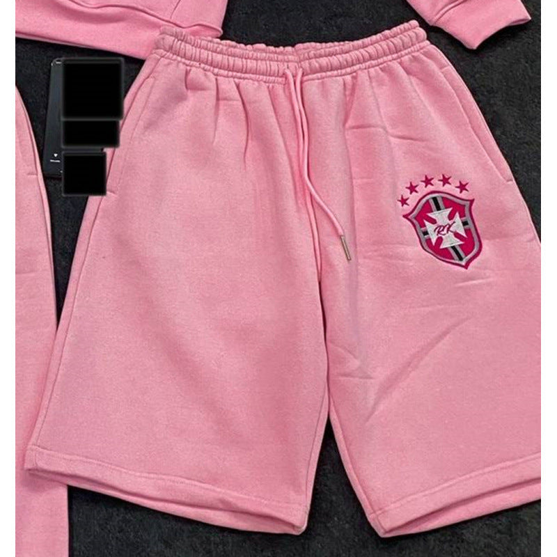 Damen nan weite Jogginghose mit elastischem Bund, Tunnelzug und gesticktem Emblem EB