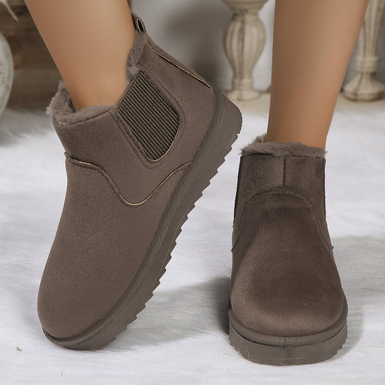 Damen  Chelsea-Boots mit warmem Teddyfutter, elastischem Seiteneinsatz und rutschfester Profilsohle EB