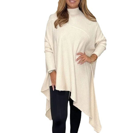 Damen Oversized Strickpullover mit asymmetrischem Saum EB