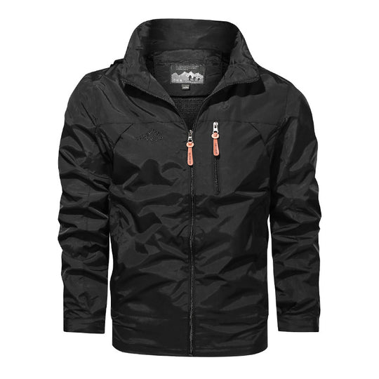 Herren nan leichte wasserabweisende Softshell Outdoorjacke mit Kapuze Brusttasche EB