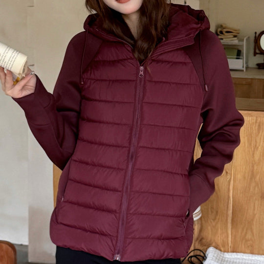 Damen Innovative Hybridjacke mit hohem Kragen und abnehmbarer Kapuze EB